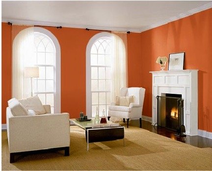 Orange Living Room for Fall
