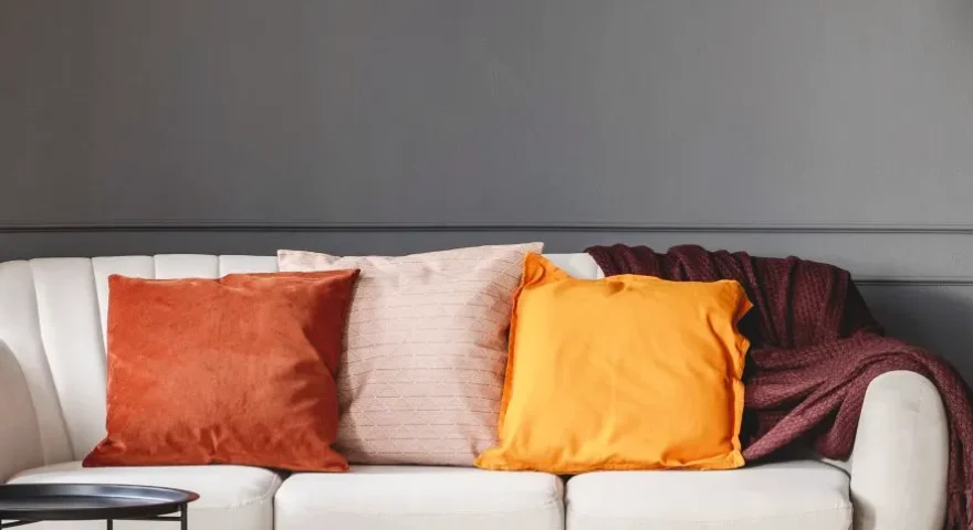 Sofa with Colourful Pillows