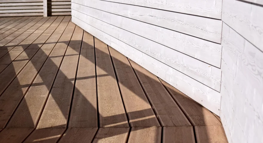 White and Brown Wooden Deck Painting